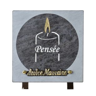 Plaques Granit 20x20cm - Gravure Bougie - Texte "Pensée"