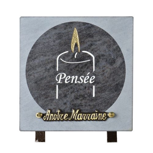 Plaques Granit 20x20cm - Gravure Bougie - Texte "Pensée"