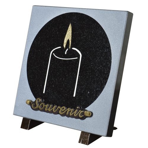 Plaques Granit 20x20cm - Gravure Bougie - Texte "Souvenir' – Image 2