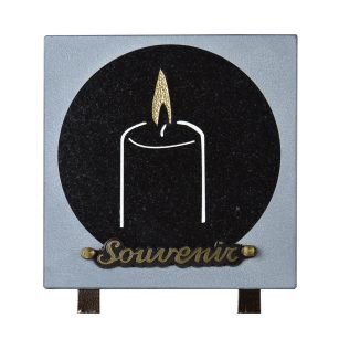 Plaques Granit 20x20cm - Gravure Bougie - Texte "Souvenir'