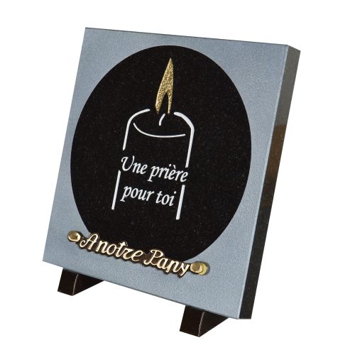 Plaques Granit 20x20cm - Gravure Bougie - Texte "Une prière pour toi" – Image 2