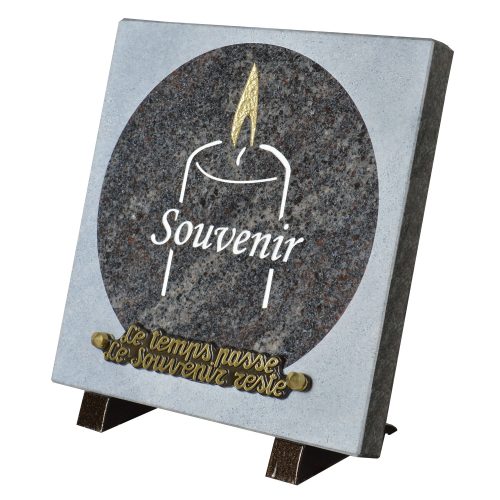 Plaques Granit 20x20cm - Gravure Bougie - Texte "Souvenir" – Image 2