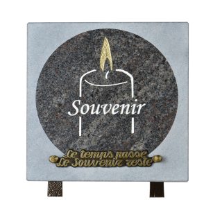Plaques Granit 20x20cm - Gravure Bougie - Texte "Souvenir"