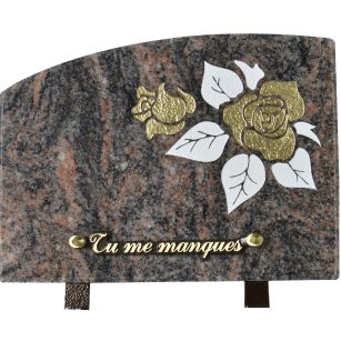 Plaques Granit 18x25cm - Gravure Rose