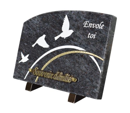 Plaques Granit 18x25cm - Gravure Colombes - Texte "Envole-toi" – Image 2