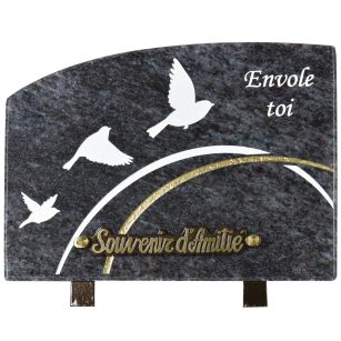 Plaques Granit 18x25cm - Gravure Colombes - Texte "Envole-toi"