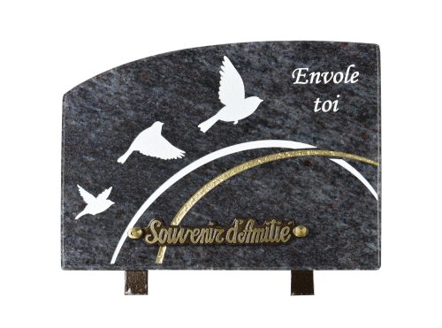 Plaques Granit 18x25cm - Gravure Colombes - Texte "Envole-toi"