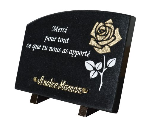 Plaques Granit 18x25cm - Gravure Rose - Texte "Merci pour tout ce que tu nous as apporté" – Image 2