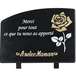 Plaques Granit 18x25cm - Gravure Rose - Texte "Merci pour tout ce que tu nous as apporté"