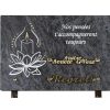 Plaques Granit 20x30cm - Gravure Nénuphar et Bougie - Texte "Nos pensées t'accompagneront toujours"