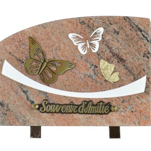 Plaques Granit 18x25cm - Gravure Papillons - Bronze Papillon