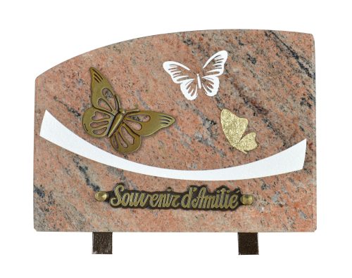 Plaques Granit 18x25cm - Gravure Papillons - Bronze Papillon