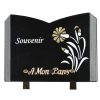 Plaques Granit 18x25cm - Forme Livre - Gravure Fleurs - Texte "Souvenir"