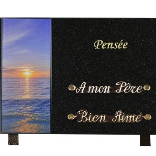 Plaques Granit 20x30cm - Visuel Sunset - Texte "Pensée