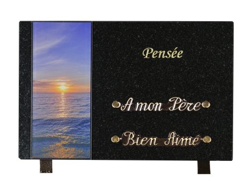 Plaques Granit 20x30cm - Visuel Sunset - Texte "Pensée