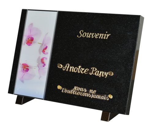 Plaques Granit 20x30cm - Visuel Orchidées - Texte "Souvenirs" – Image 2