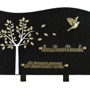 Plaques Granit 20x30cm - Gravure Arbre - Bronze Colombe