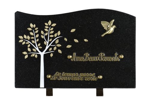 Plaques Granit 20x30cm - Gravure Arbre - Bronze Colombe