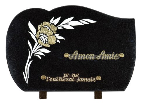 Plaques Granit 20x30cm - Gravure Fleurs