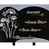Plaques Granit 25x35cm - Gravure Fleurs Champêtres - Texte "Souvenir"