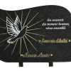 Plaques Granit 25x35cm - Gravure Colombe - Texte "En souvenir des moments heureux vécus ensemble"