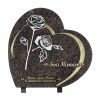 Plaques Granit 30x30cm - Forme Cœur - Gravure Roses