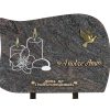 Plaques Granit 25x35cm - Gravure Bougies - Bronze Colombe