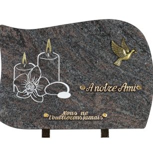 Plaques Granit 25x35cm - Gravure Bougies - Bronze Colombe